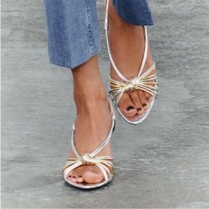Zara Silver and Gold Women's Sandals